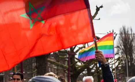 National  Spanish feminist expelled from Morocco A Moroccan flag and a rainbow flag for gay rights in a protest in the Netherlands. Photo: Alex Proimos / Flickr Creative Commons.